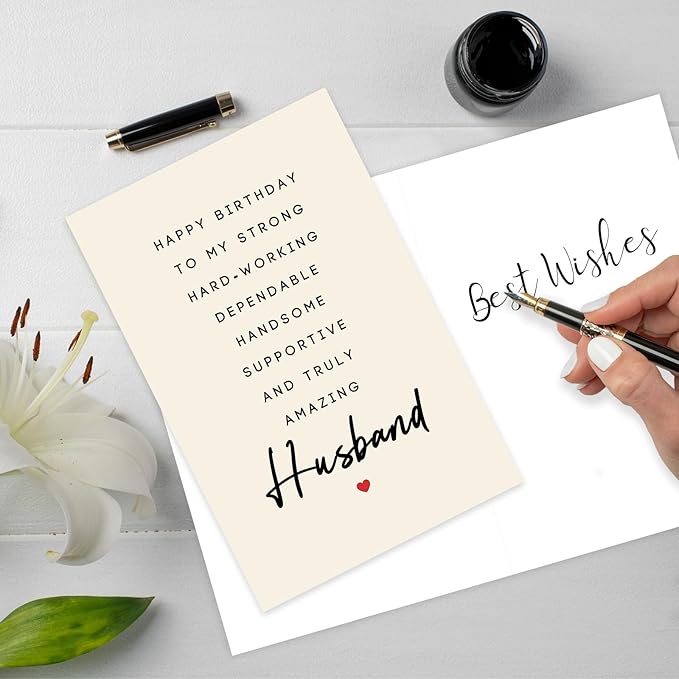 Sweet Birthday Gift for Husband - Romantic & Thank You Card