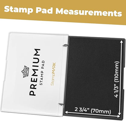 Premium Stamp Pad Medium Size 3" x 4" - for Traditional Rubber Stamps - Felt Pad Black Color