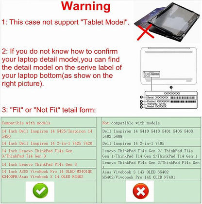 Alapmk Protective Case for 14" Dell Inspiron 14 5425 5420 5430/Inspiron 14 2-in-1 7425 7420/Inspiron 14 Plus 7420 & ThinkPad T14s Gen 3/ThinkPad T14 Gen 3/ThinkPad P14s Gen 3/ThinkPad T14s Gen 4,Red