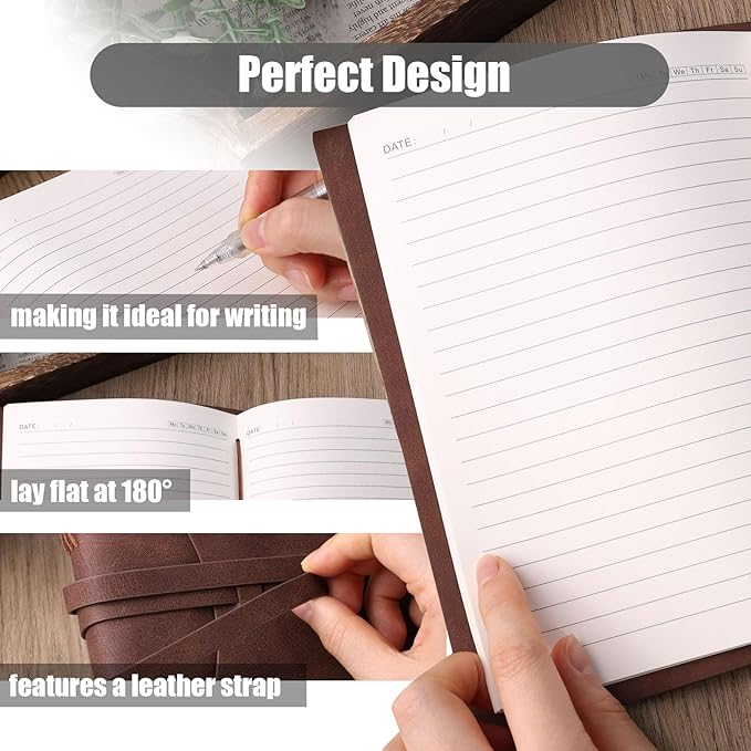 Leather Journal Notebook, 6x8 Inches Leather Bound Journal Vintage Notebook Personal Journal for Writing