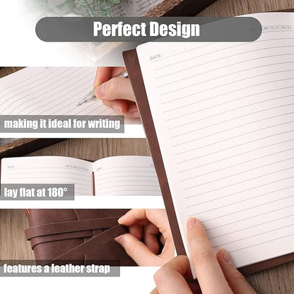 Leather Journal Notebook, 6x8 Inches Leather Bound Journal Vintage Notebook Personal Journal for Writing