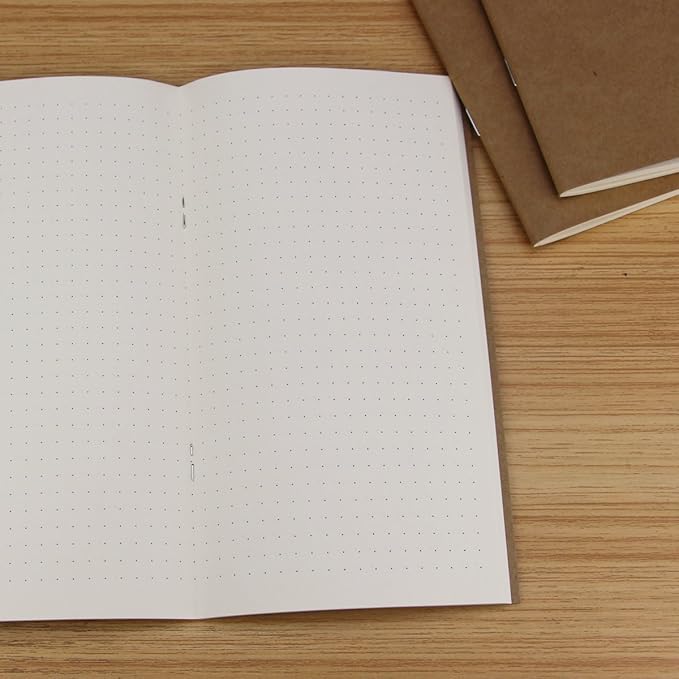 Dot Grid Notebook/Journal Inserts - Refill for Travelers Notebook by ai-natebok - 7.4 X 4 Inch - Set of 3-240 Pages