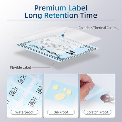 Phomemo Thermal Labels for M110/M120/M220/M150/M250/M221 Label Maker, Self-Adhesive Thermal Label 1.57"x1.18"(40x30mm),230 Labels/Roll, for Barcode,Address, Name, Blue