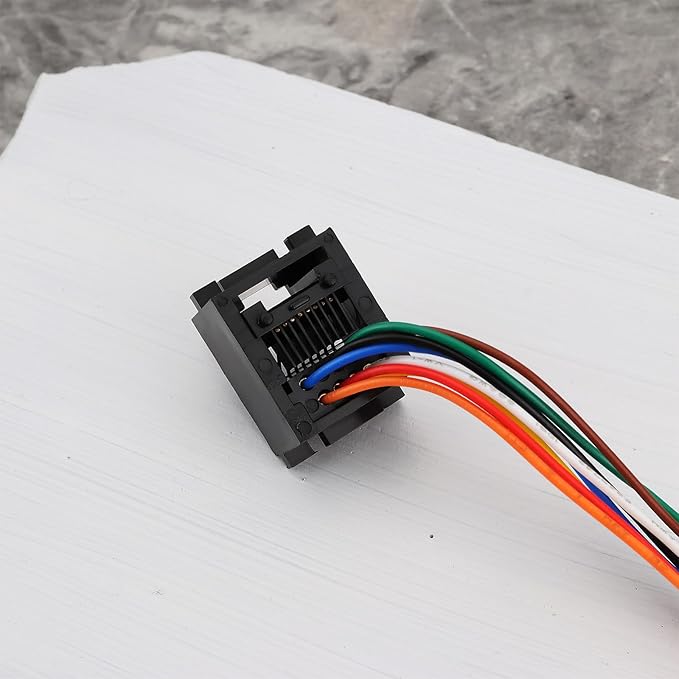 ECSiNG 5Pcs RJ45 Telephone Adapter Wire Cord 8P8C RJ45 Socket Wired Suitable for Telephone Fax Machine Intercom Doorbell Video Doorbell 10cm