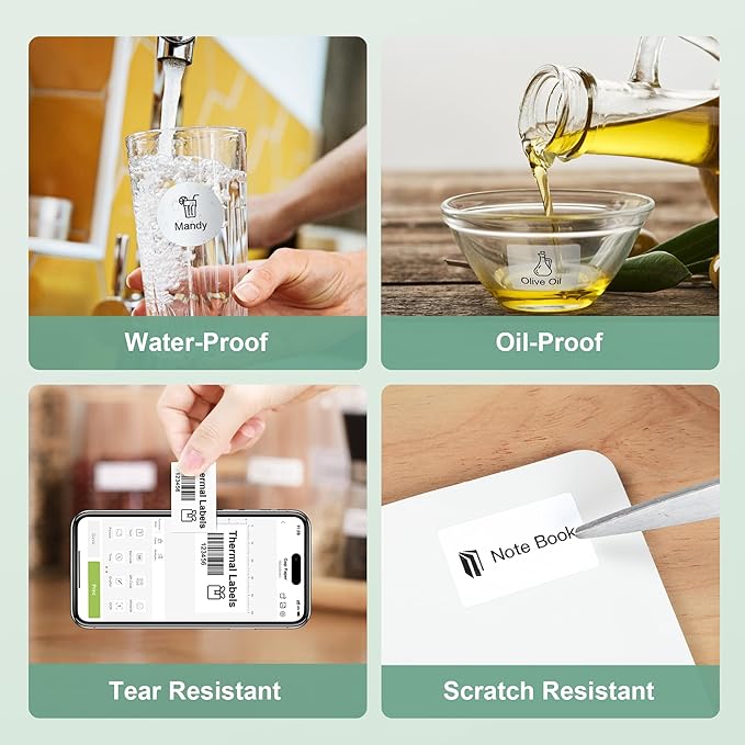 Thermal Labels for Nelko PM220 Label Maker, 2'' x 1.18'' (50x30mm) Thermal Sticker Label, Waterproof, Multi-Purpose Label Tape, 1 Roll of 230 Self-Adhesive Thermal Paper (White)