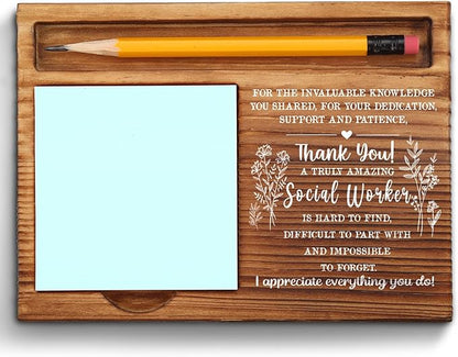 Social Worker Gifts for Women, Men, Social Worker Appreciation Gifts, Thank You Gifts for Social Worker, School Social Worker Office Desk Decor Gifts Self-Stick Note Pad Holders ZSS15