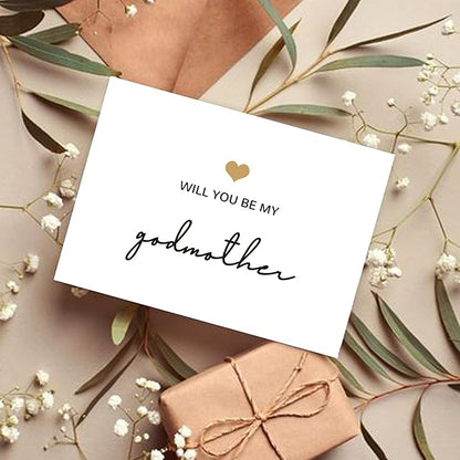 Will You Be My Godmother, God Mother's Proposal Card Gifts with Envelope, Cute Gifts for Godmother On Wedding Day.（Godmother B）
