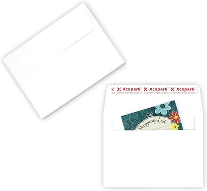 200 Qty Printable A7 Invitation Envelopes 5.25X7.25 inches Cards, Self Seal 120GSM white Paper Envelopes for Invitations, Papers, Photos, Documents, Wedding, Baby Shower, Easy to Seal