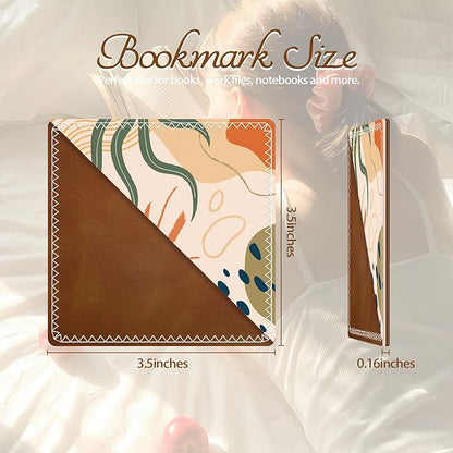 Personalized Leather Bookmarks, Fun & Cute Book Accessories for Reading Lovers, Unbreakable Page Markers for Women Men Girls Boys Student Teacher Kids Retirement Birthday Gifts (Boho Waterweed)