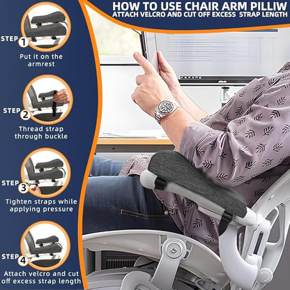 Office Chair Arm Covers Gaming Chair Arm Rest Covers for Elbows and Forearms Pressure Relief(Set of 2)