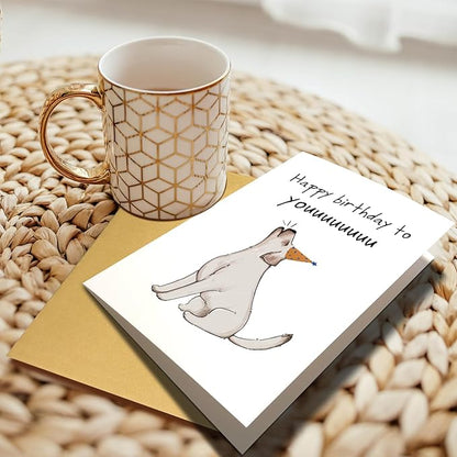 Chenive Funny Birthday Card from Dog, Cute Dog Birthday Card, Bday Card for Dog Owner, Dog Yap Happy Birthday To You Card JCCNB250