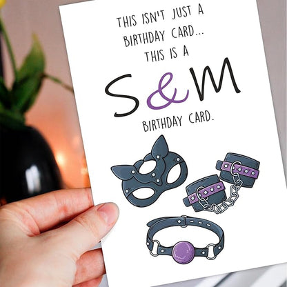 Cat Mask Birthday Card for Him Her, Cheek Birthday Card for Boyfriend Girlfriend, Funny Sm Birthday Card