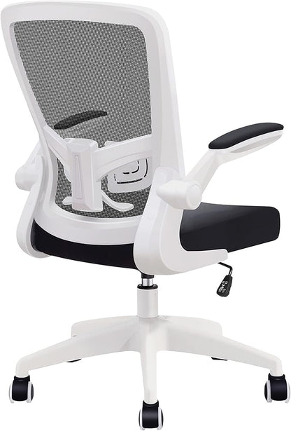 FelixKing Office Chair, Ergonomic Desk Chair with Adjustable Height and Lumbar Support Swivel Game Chair Desk Computer Chair with Flip up Armrests for Conference Room (White)