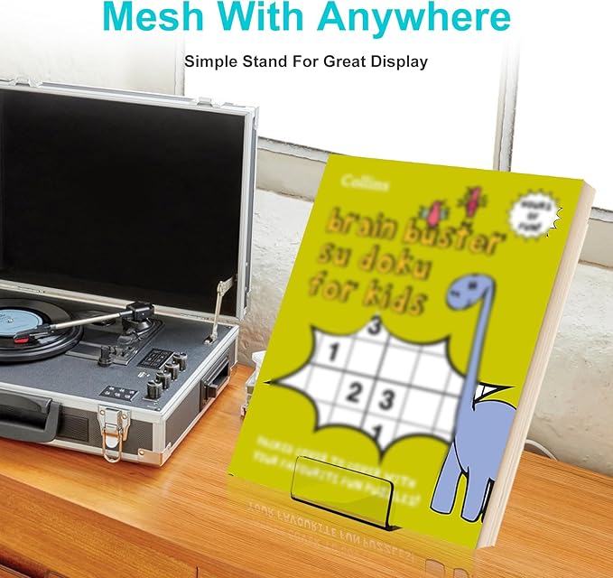 Boloyo Acylic Upright Display Stand, 6PC 4 Inch Clear Display Holder Easel Base Picture Frame for Home Office School Store to Display Book, Vinyl Record, Album, LP Cover, Artworks, CDs