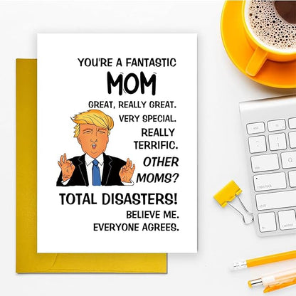 UUEFKTN Funny Birthday Card for Mom Grandma, Funny Happy Mother's Day Card Gift for Mom Stepmother Grandma Women Her, Humor Mother Birthday Gift From Son Daughter, Mum Bday