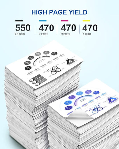 202 202XL Ink Cartridges Remanufactured Compatible for Epson 202 XL 202XL T202XL Combo Pack Work for Epson Expression Home XP-5100 Workforce WF-2860 Printer (1 Black 1 Cyan 1 Magenta 1 Yellow, 4 Pack)