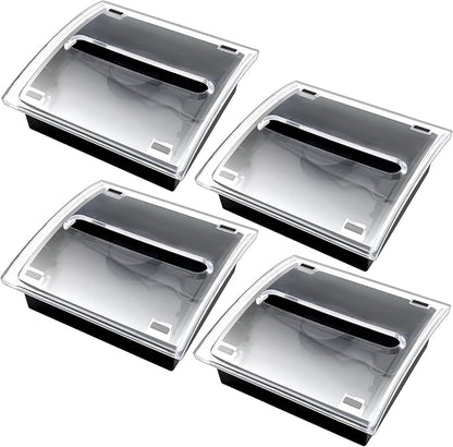 4 Pcs Pop Up Sticky Note Dispenser Sticky Note Holder Pop Up Note Dispenser Transparent Top for 3 x 3 Inch Sticky Notes School Office Home Store Black Base Clear Top (4)