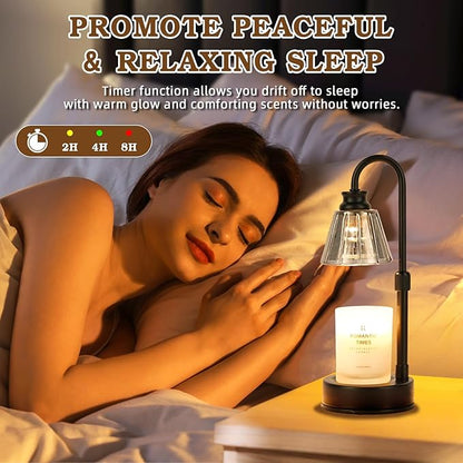 Small Candle Warmer Lamp with Timer, Black Adjustable Candle Lamp Warmer for Jar Candles, Birthday Gifts for Women Mom, Candle Heater House Warming Gift, Cute Lamp Candle Warmer Home Decor for Bedroom