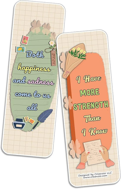 Creanoso Grief and Loss Affirmation Bookmarks (20-Sets x 6 Cards) – Daily Inspirational Card Set – Interesting Book Page Clippers – Great Rewards for Adults and Professionals