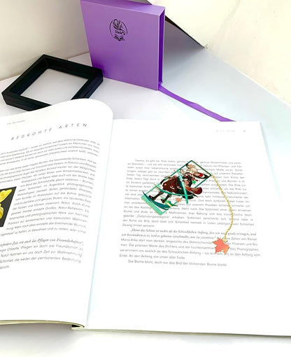 Genshin Impact Kazuha Brass Bookmarks with 3D Display Box for Women Men Sisters Friends - Birthday Gifts for Book Lovers - Zllada