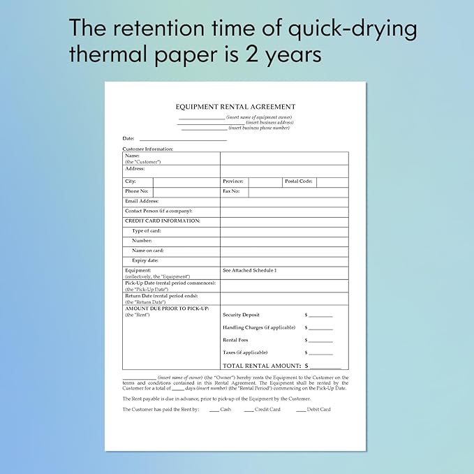 JADENS US Letter Size Quick-Dry Thermal Printer Paper 8.5''x11'', 4 Rolls, Compatible with Gloryang & JADENS PD-A4 Portable Printer