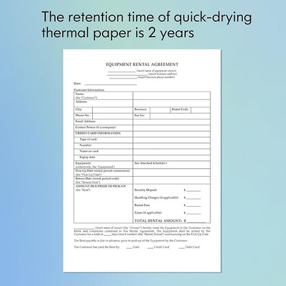 JADENS US Letter Size Quick-Dry Thermal Printer Paper 8.5''x11'', 4 Rolls, Compatible with Gloryang & JADENS PD-A4 Portable Printer