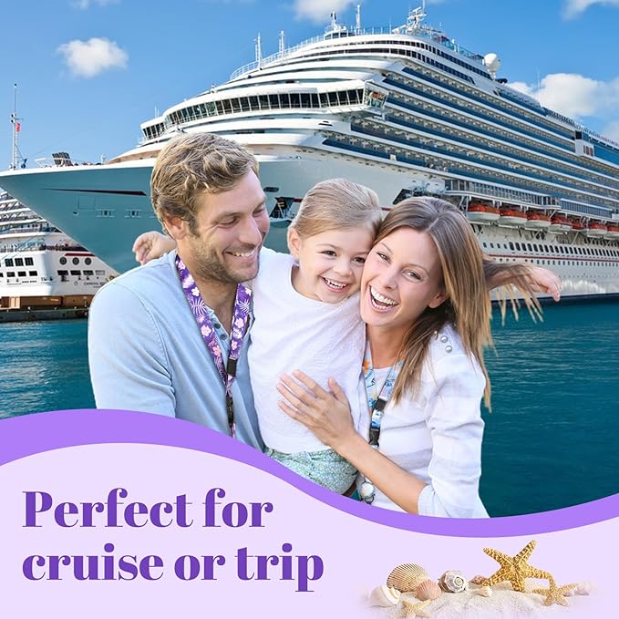 3 Pack Cruise Lanyards for Cruise Ship Cards with Retractable Badge Reel, 6 Pack Waterproof ID Badge Holder and 3 Pack Phone Tether Tab for All Cruises Key Cards