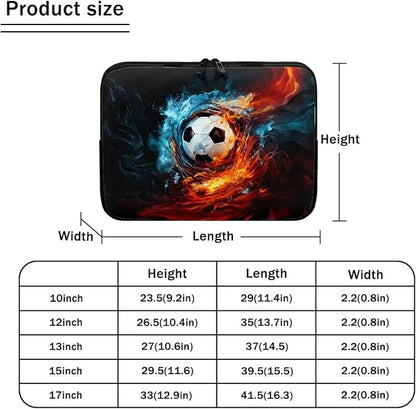Football Lap Top Case for Men Boys 17 inch Laptop Sleeve Water and Flame Computer Sleeve Bag Portable Laptop Protector with Multiple Uses Ideal Gifts for Women Girls Tablet Bag Briefcase