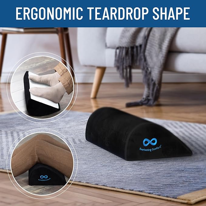 Everlasting Comfort Seat Cushion, Back Cushion, & Foot Rest Bundle - Memory Foam Office Chair Cushions for All-Day Comfort - Ideal for Work, Car, Desk