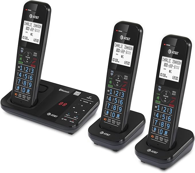 AT&T GL2113-31 Cordless Phone with Smart Call Blocker, Bluetooth Connect to Cell, Answering Machine, Full-Duplex Speakerphone
