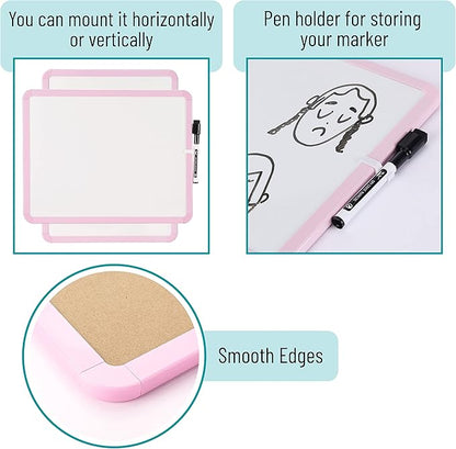 Mr. Pen- Dry Erase Board, 14” x 11” with a Black Dry Erase Marker, Pink Frame, Small White Board Dry Erase, Dry Erase Board Small Dry Erase Board, Magnetic Whiteboard, Small Whiteboard