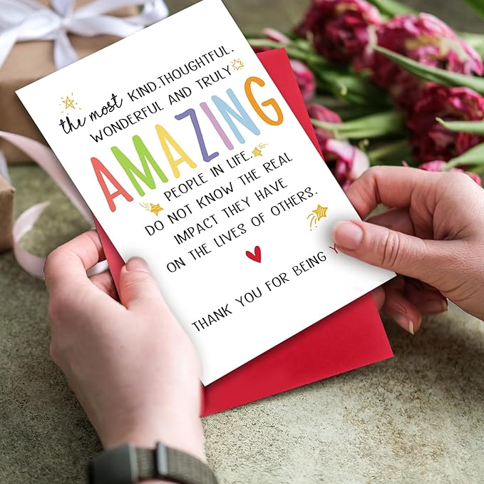 Cute Thank You Card for Best Friend Bestie, Appreciation Gifts for Teacher Boss Coworker Doctor, Sweet Friendship Card for Him Her, Thank You for Being You