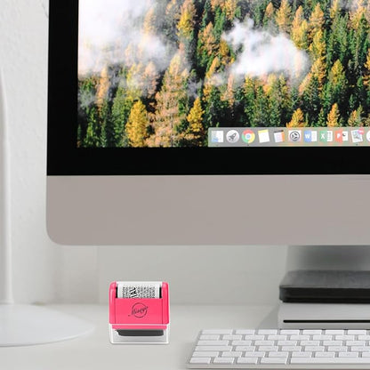 Miseyo Wide Roller Stamp Identity Theft Stamp 1.5 Inch Perfect for Privacy Protection - Peach