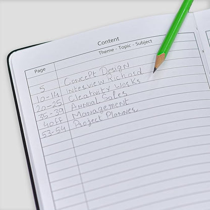 Nextnoid Hardcover Lined Journal Notebook - 120 GSM Thick Paper, Medium A5-256 Pages - Perfect For Writing, Journaling and Note-Taking (Black, Ruled)