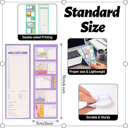 LiYiQ 100 Pcs Book Lovers Bookmarks Double-Sided Bookmark Book Tracker Page Markers Book Markers Set for Kids Reading Bookmarks Gift for Women