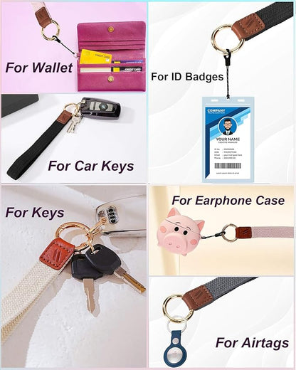 Wristlet Keychain for Women Stretchy Wrist Keychain Lanyard for Phone Case Wallet Id Card Badges (Sand Pink)