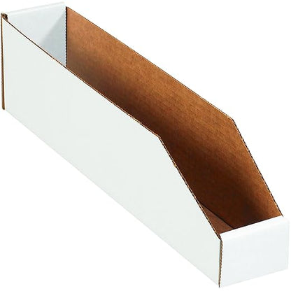 Partners Brand PBINBWZ318 Open Top Bin Boxes, 3" x 18" x 4 1/2", Oyster White (Pack of 25)