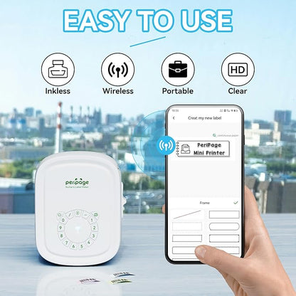 Portable Label Maker Machine P10Pro - Wireless Bluetooth Label Printer with Tape Included, Multiple Templates, Easy to Use for Office and Home Organization, USB Rechargeable（White）