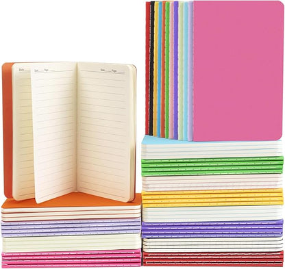 Lzerking Small Lined Notebooks Bulk 60 Packs Mini Journal Pocket Notepads Set Colorful Cover Notebooks Bulk Gifts for Kids 3.5 x 5.5 Inches, 30 Sheets/60 Pages