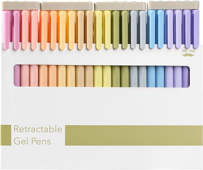 Mr. Pen- Retractable Gel Pens, 22 Pack, Black Ink, Mild Barrel Gel Pens, Gel Pens Fine Point 0.7mm, Retractable Pens, Cute Pens, Gel Ink Pens, Aesthetic Pens for Journaling Fine Tip Pens