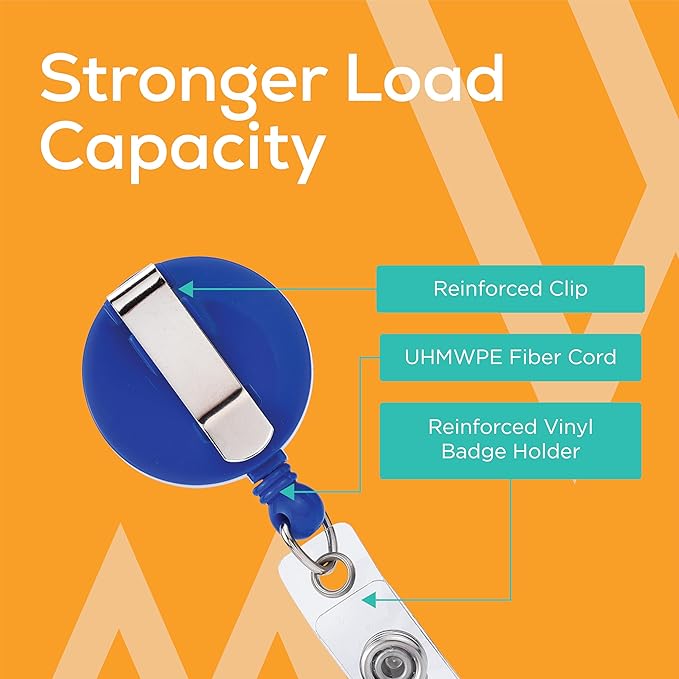 Will Well Badge Holders with Belt Clips for Securing onto Pockets and Purse Straps, with Retractable 27.5" UHMWPE Fiber Pull Cords, Strong Build with Fun Designs - 2-Pack, Leaf Print