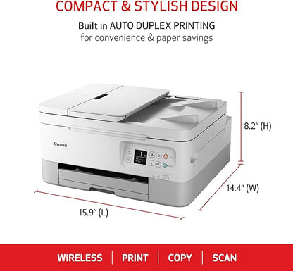 Canon PIXMA TR7020a All-in-One Wireless Color Inkjet Printer, with Duplex Printing, Mobile Printing, and Auto Document Feeder, White