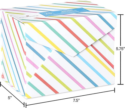 American Greetings 25-Count Birthday Card Assortment with Envelopes, Seals, and Storage Box (Celebrate)