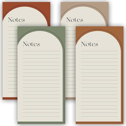 Beautiful Magnetic Notepads for Fridge - Set Of 4 Modern Note pads With Lined Pages to Easily Write Notes & Make Grocery/Shopping Lists - The Perfect To Do Pad w/ Strong Magnets for Your Refrigerator