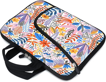 11.6" 12.2 inches Laptop Sleeve Chromebook Case Ultrabook Case Notebook Sleeve Tablet Case Neoprene Handle Sleeve for Men Women, Two Pockets Fit Apple MacBook Air Samsung Acer HP DELL(Flowers-1)