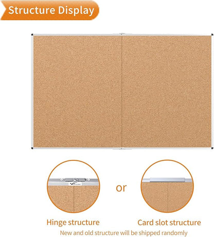 VIZ-PRO Large Cork Bulletin Board/Foldable Noticeboard, 72 X 48 Inches, Silver Aluminium Frame