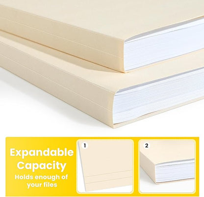SUNEE Manilla Folders Legal Size (14 x 8.5 inches),100 Per Box, Durable Paper File Folders with 1/3 Cut Tab for Office, Legal Documents, Filing, and Organizing