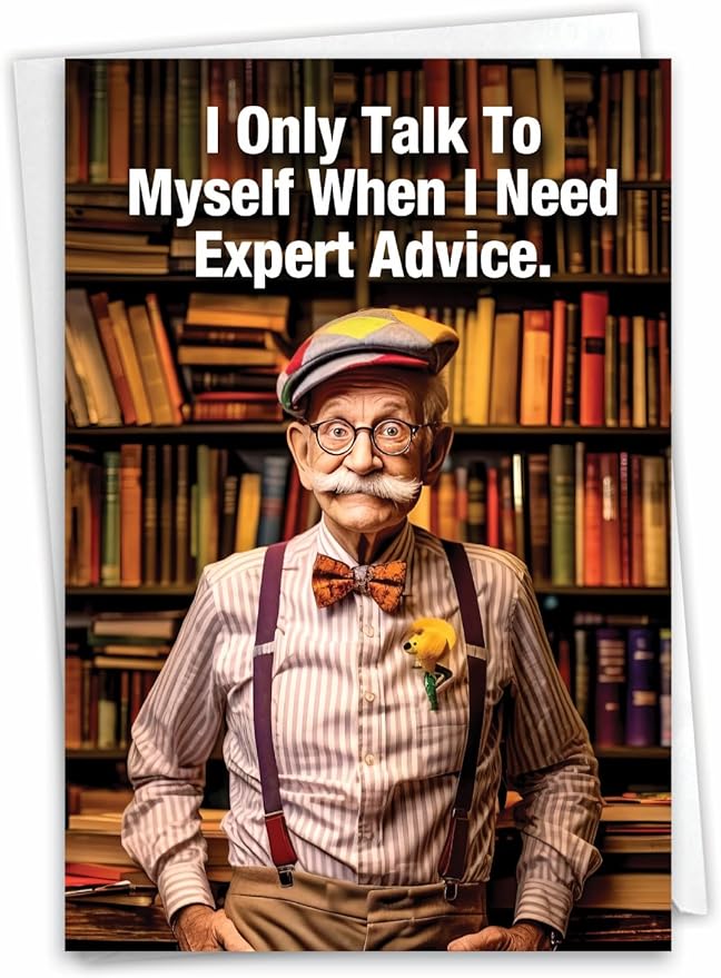 NobleWorks Hilarious Belated Birthday Greeting Card with 5 x 7 Inch Envelope (1 Card) Talk To Myself C10075BEG