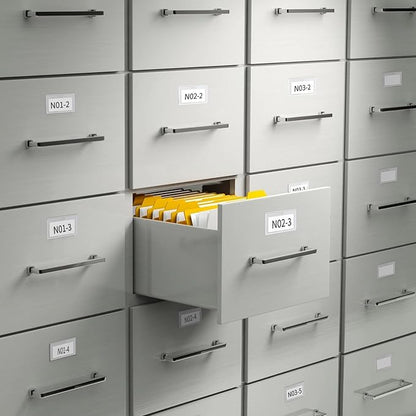 50 Pack Self-Adhesive Index Card Pockets for 3" x 5" Card,Clear Plastic Labels Holders with Top Open for Loading, Storage Bins, Library and Bins