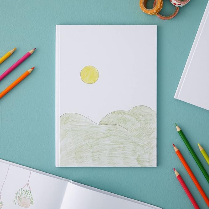 3 Pack 7x10 inch White Blank Hardcover Books for Kids to Write Stories, Unlined Scrapbook and Journal - 18 Sheets/36 Pages Each